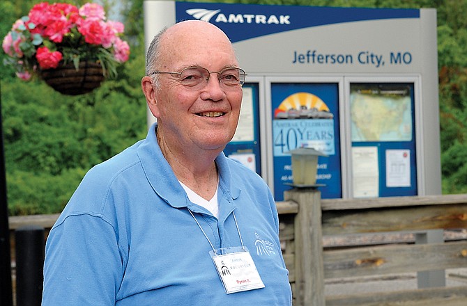 Bryon Buhr spent his last evening as a volunteer with the Jefferson City Amtrak station on Monday.