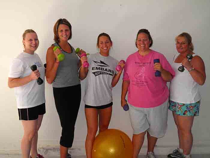 Move it 2 Lose it Owner Brook Pace, center, with members of her body sculpting class.