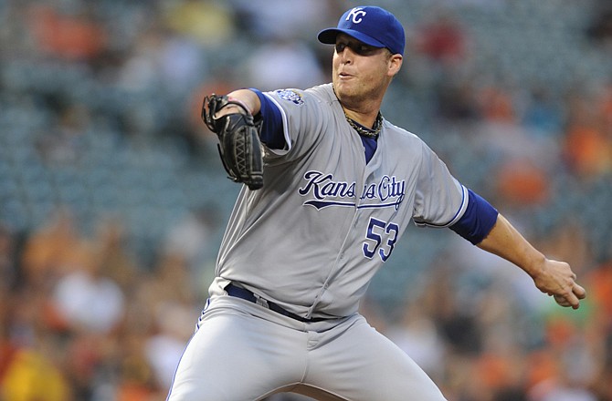 Royals pitcher Will Smith delivers during the first inning of Thursday's game against the Orioles in Baltimore. The Royals won their third in a row.