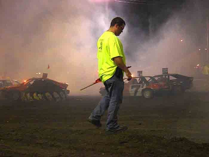 The red flags came out when a car engulfed the track in smoke before being disqualified.