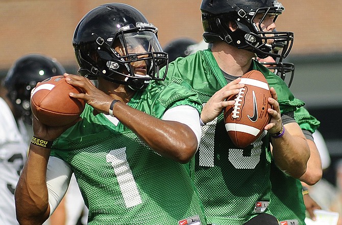 It was a up-and-down scrimmage Thursday for Missouri quarterback James Franklin.