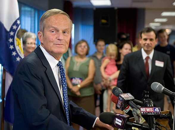 U.S. Rep. Todd Akin appears at a news conference where he confirmed his plans to remain in Missouri's U.S. Senate race despite a political uproar over remarks he made about rape and pregnancy. 