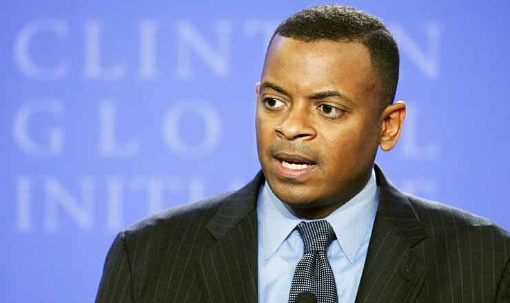 In a Thursday, Sept. 23, 2010 file photo, Mayor Anthony Foxx, of Charlotte, N.C., speaks during the Clinton Global Initiative, in New York. Foxx is wrapping up preparations for the Democratic National Convention, but his time in the spotlight is perhaps just beginning in North Carolina. 