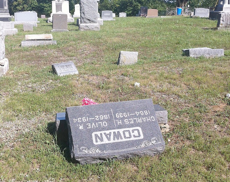 Vandals knocked over four gravestones in the Old Auxvasse Nine Mile Presbyterian Church Cemetery last weekend. Anyone with information is encouraged to contact the Callaway County Sheriff's Office at (573) 642-7291, or make an anonymous tip to Callaway County Crimestoppers at (573) 592-2474.