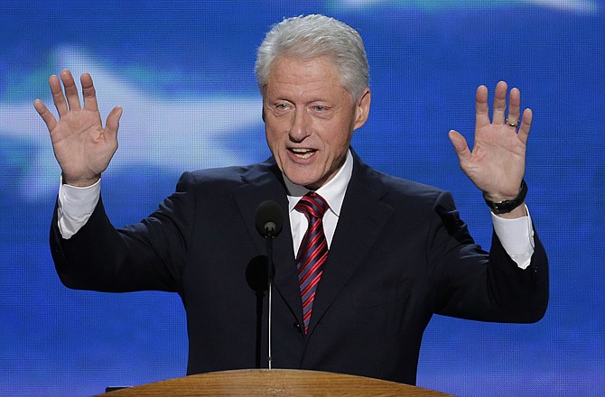 Former President Bill Clinton addresses the Democratic National Convention in Charlotte, N.C.