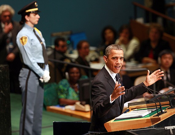 President Barack Obama speaks at UN Headquarters on Tuesday.