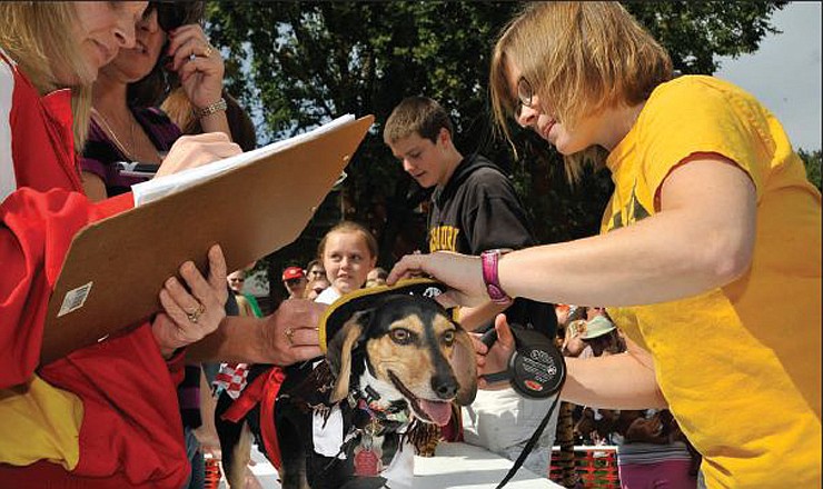 In this file photo, contestants in the 2011 dachshund costume contest are checked in at the annual Oktoberfest Celebration in Jefferson City.