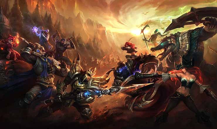 This image provided by Riot Games shows publicity artwork for the videogame "League of Legends." The dizzying world championships of the online battle arena game "League of Legends" concluded Saturday, Oct. 13, 2012, inside the University of Southern California's Galen Center, which typically hosts basketball _ not video _ games, with underdog Taiwan's Taipei Assassins defeating South Korea's Azubu Frost to win the tournament's $1 million grand prize. 