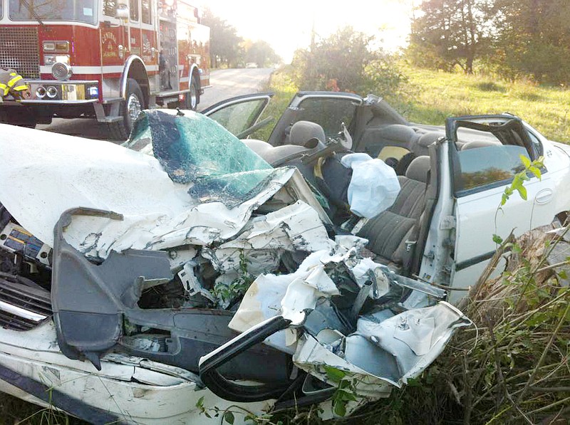 Chance E. Garriott, 28, Fulton, sustained serious injuries after his 2005 Chevrolet sedan collided almost headon with a pickup truck south of Fulton on County Road 404. To remove Garriott from his vehicle, the top of the Garriott's vehicle was peeled off using emergency equipment provided by volunteers from the Callaway County Central Fire Protection District.