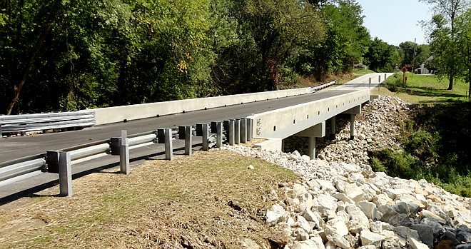 The Route 94 bridge over Eagle Creek at Portland was the last of 13 bridges rebuilt as part of the Missouri Department of Transportation's Safe & Sound Bridge Program that included 88 rebuilt bridges in Central Missouri and 802 statewide. The Route 94 bridge at Portland was completed on Aug. 22.