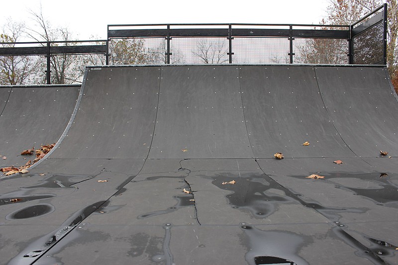 Potentially dangerous cracks form on the half-pipe and some of the other equipment at the Fulton Skate Park. In an effort to raise funds for repairs and bring the community together, some local skaters and musicians are holding a skate contest, barbecue and musical fundraiser 10 a.m. to 8 p.m. Saturday.