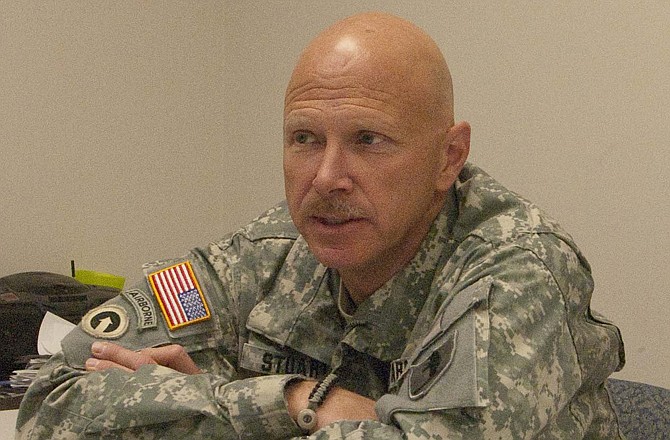 Sgt. 1st Class Jim Stuart, Westphalia, has spent 19 years in the Missouri National Guard, which has included a deployment to Iraq, and most recently Egypt. 