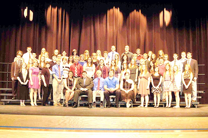 Members of CHS Tri-M Music Honor Society at the installation and induction ceremony Sunday, Oct. 28. The new officers are in the front row.  