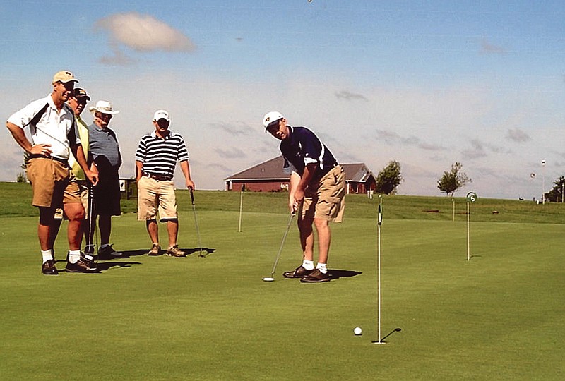 The Central United Church of Christ Brotherhood held a golf tournament Sept. 7 to raise money for local agencies. The Brotherhood presented a $5,000 check to the Samaritan Center on Oct. 28. The center will use the money to purchase Thanksgiving turkeys for the food pantry.