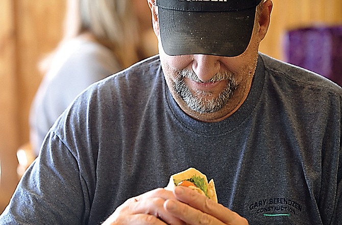 Gary Berendzen is set to enjoy his club wrap at lunchtime in Angelina's Cafe, one of the restaurants teaming up with Capital Region Medical Center's diabetes management program to provide carbohydrate count on most of the menu's items.