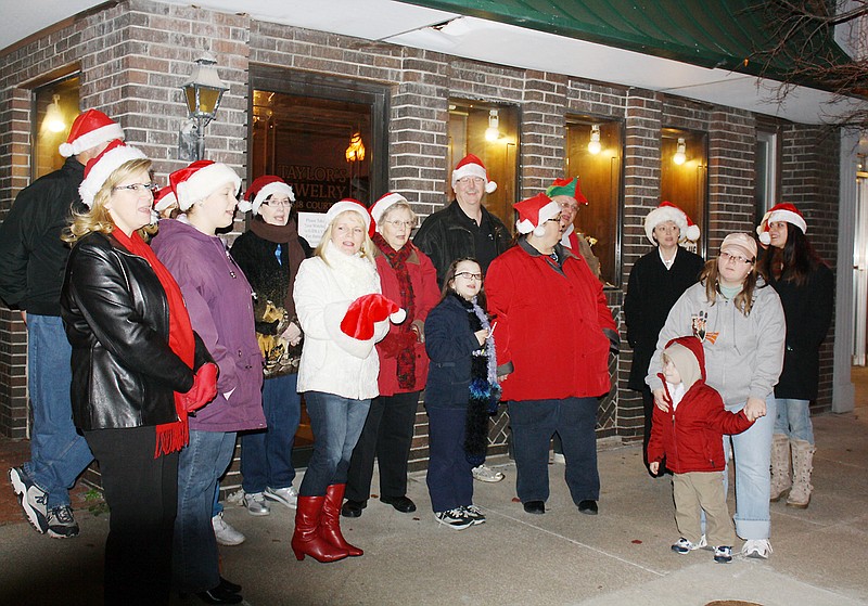The Callaway Singers help get shoppers into the holiday spirit last year during the annual Holiday Open house.
