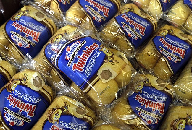 Twinkies baked goods are displayed for sale at the Hostess Brands' bakery in Denver, Colo. on Friday. Announcements that Hostess Brands will be going out of business prompted a buyers' run on the bakery. 