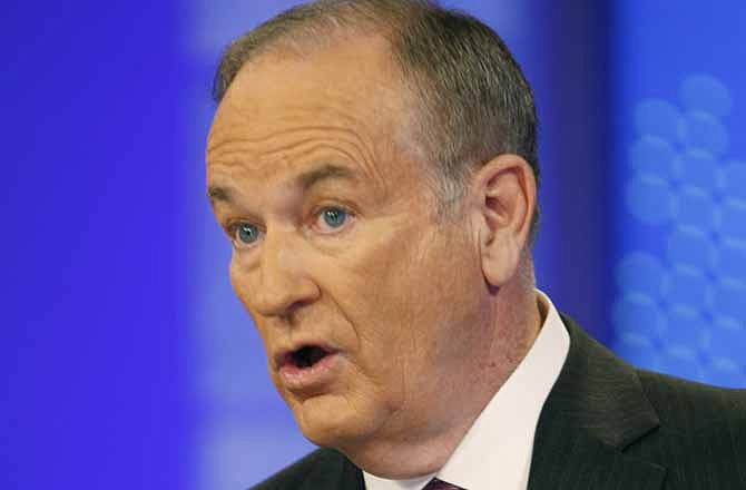 This Nov. 16, 2009 file photo shows Fox News commentator Bill O'Reilly during a taping for "The O'Reilly Factor," in New York. 