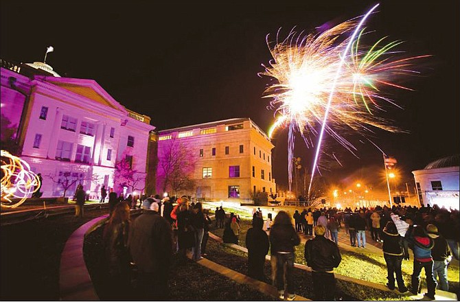 Fireworks lit up the sky during the First Night celebrations during last year's New Year's Eve.