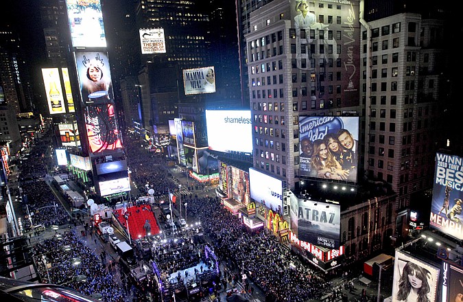 The crowd packs New York's Times Square during the New Year's Eve celebration Dec. 31, 2011. It's no small task making sure the annual celebration remains safe. 