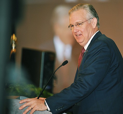 Gov. Jay Nixon delivers his remarks at Thursday morning's annual Governor's Prayer Breakfast. 