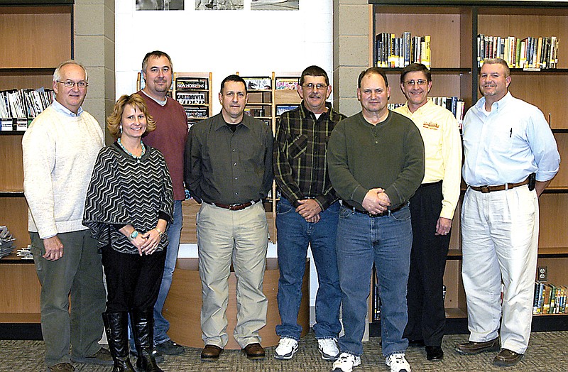 The California R-I School Board is recognized for School Board Appreciation Week Jan. 20-26. From left, are Paul Bloch, member; Susie Oliver, secretary; Craig Ash, Jay VanDieren, Kyle Wirts, Darryl Elliott, members; Steven Burger, president; and Paul Bailey, member.