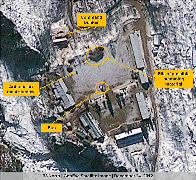 This and other recent satellite photos show North Korea could be almost ready to carry out its threat to conduct a nuclear test, a U.S. research institute said Friday. The Punggye-ri site photos, where nuclear tests were conducted in 2006 and 2009, reveal over the past month North Koreans may be sealing the tunnel into a mountainside where a nuclear device would be detonated.