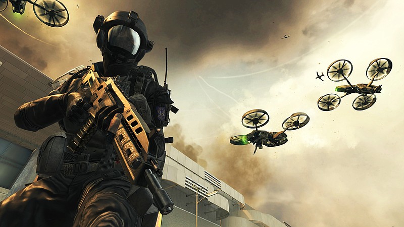 A scene is shown from the video game "Call of Duty: Black Ops II."