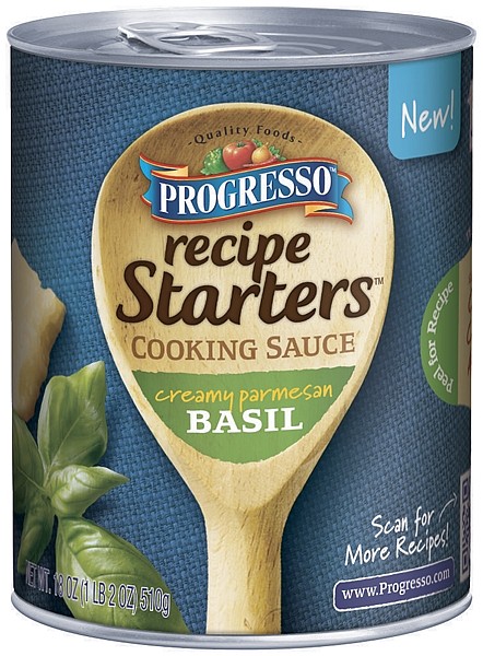 This product image provided by General Mills Inc.  shows the company's line of "Progresso Recipe Starters". As more people try their hand at mimicking sophisticated recipes from cooking shows and blogs, food companies are rolling out meal kits and starters that make amateur chefs feel like Emeril Lagasse or Rachael Ray in the kitchen.