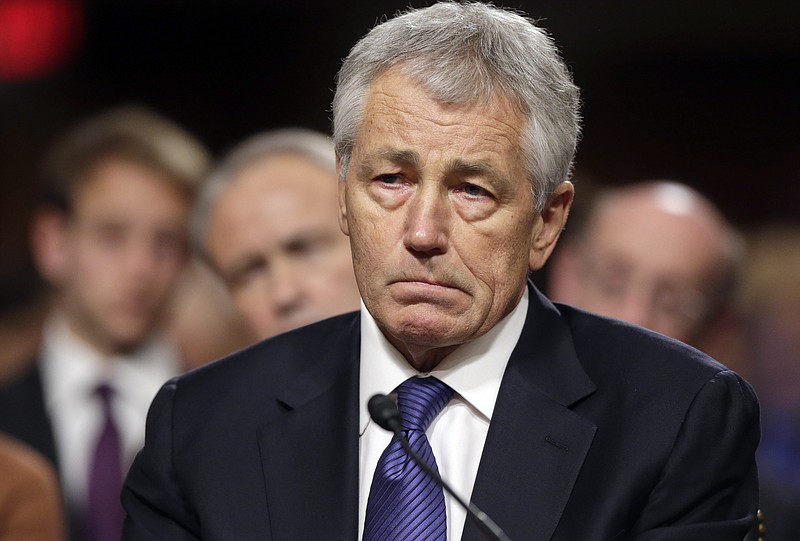 Senate Republicans on Thursday temporarily blocked a full Senate vote on President Obama's choice for Defense Secretary, Republican Chuck Hagel. Hagel is pictured in a January hearing. 