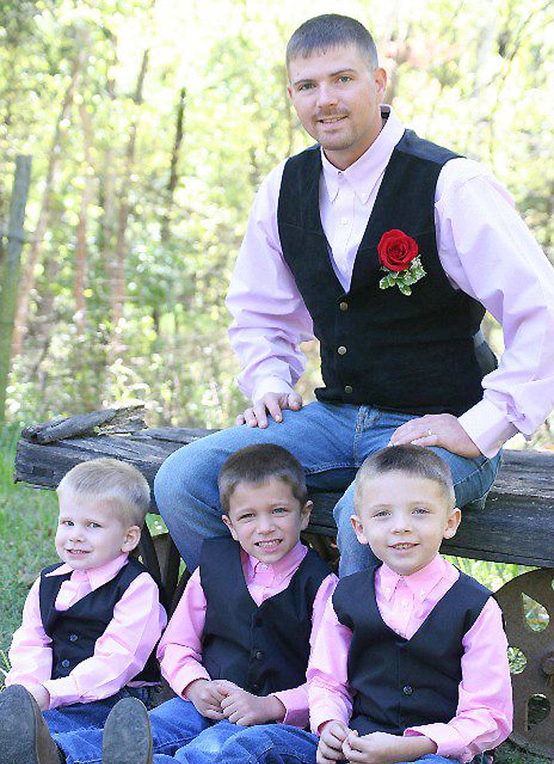 Fulton man Brandon Irwin is being declared a hero after helping clear the way to the hospital for an ambulance bearing a heart attack patient during the Feb. 21 storm. Irwin said he was just doing what he was raised to do, but added he was glad for the opportunity to illustrate to his sons - (from left) Peyton, Lakota and Zane - the importance of helping others.