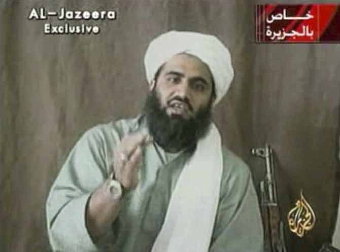 This image made available by Al-Jazeera shows Sulaiman Abu Ghaith, Osama bin Laden's son-in-law and spokesman.  Abu Ghaith has been captured by the United States, officials said Thursday in what a senior congressman called a "very significant victory" in the fight against al-Qaida.