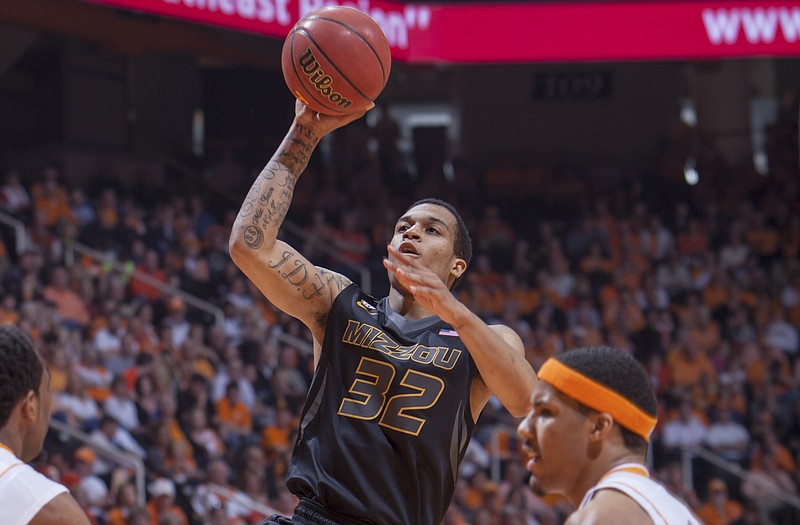 Jabari Brown of Missouri drives to the basket during Saturday's game against Tennessee in Knoxville, Tenn.