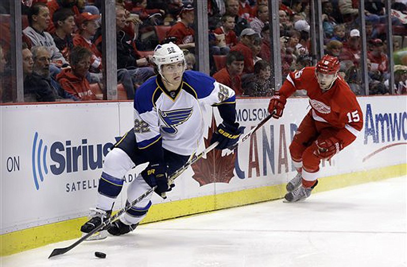 Blues defenseman Kevin Shattenkirk skates during Sunday's game against the Red Wings in Detroit.
