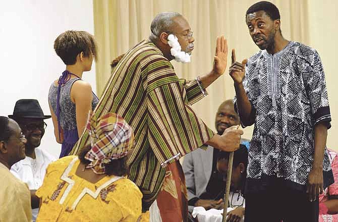 Members of the Jefferson City Sierra Leone Association present a skit called "Seeking a Rose" during the organization's benefit event at the Jefferson Masonic Lodge on Saturday. All proceeds raised from the event will go to the Sierra Leone Association Scholarship Fund. 