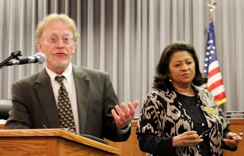 Eric Krekel, director of investiations for the Missouri Human Rights Commission, and Alisa Warren, executive director of the commission, were the featured speakers Tuesday at a Fulton Fair Housing Forum at Fulton City Hall.