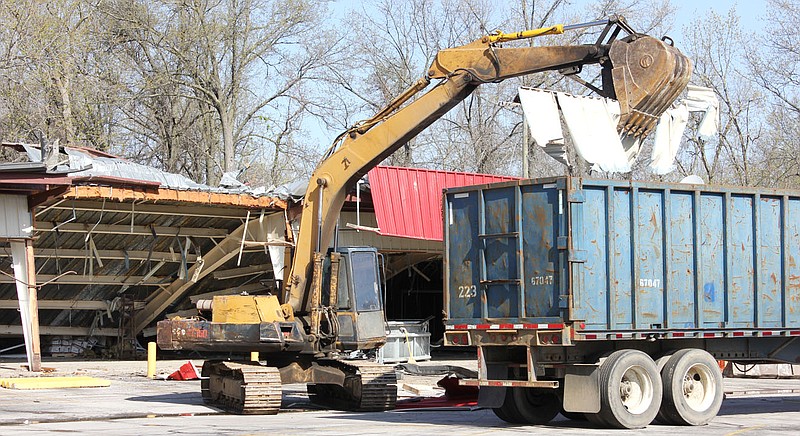 The Loftis Co. LLC of Hallsville has started demolition on the building that housed the former Moser's grocery store at 2020 N. Bluff St. in Fulton. On Feb. 26, heavy snow on the roof of the building caused the center of the building to collapse.