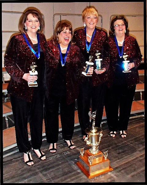 Vivid Image, an acappella quartet, won first place at a regional competition in Illinois and will compete in the finals in Hawaii in November. Members are, from left, Kathy Schuth, O'Fallon; Jackie Kreigh, Columbia; Susan McCann, Jefferson City; and Connie Moore, California.