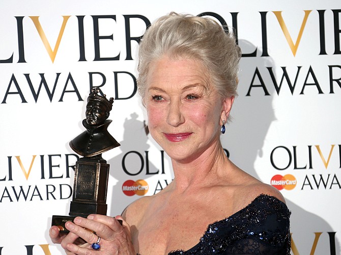 Helen Mirren was caught yelling and swearing at a troupe of street drummers during her performance of "The Audience." She emerged from a London theater dressed as Queen Elizabeth II to berate the dummers for interupting. 