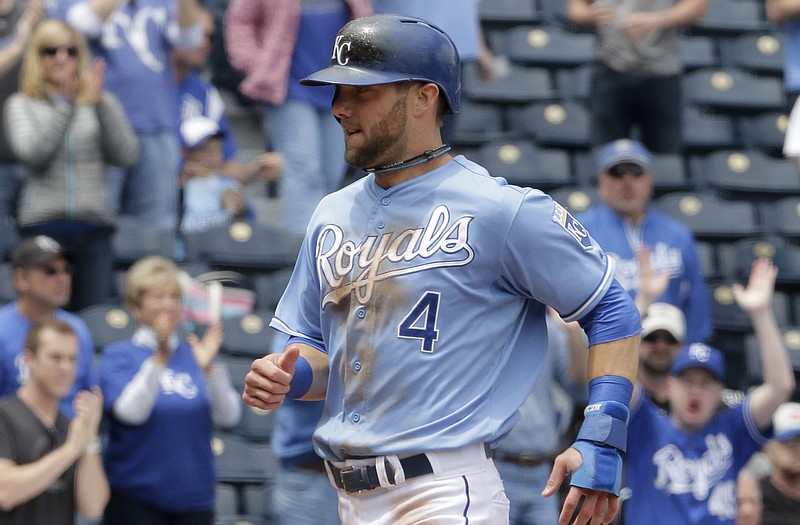 The Royals' Alex Gordon scores on a double by Billy Butler during Monday's game against the White Sox in Kansas City.
