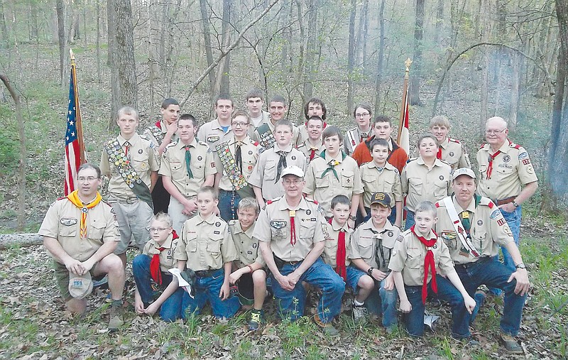 Boy Scout Troop 120 held a Court of Honor in the woods. Many scouts earned awards that were presented to them at the ceremony.