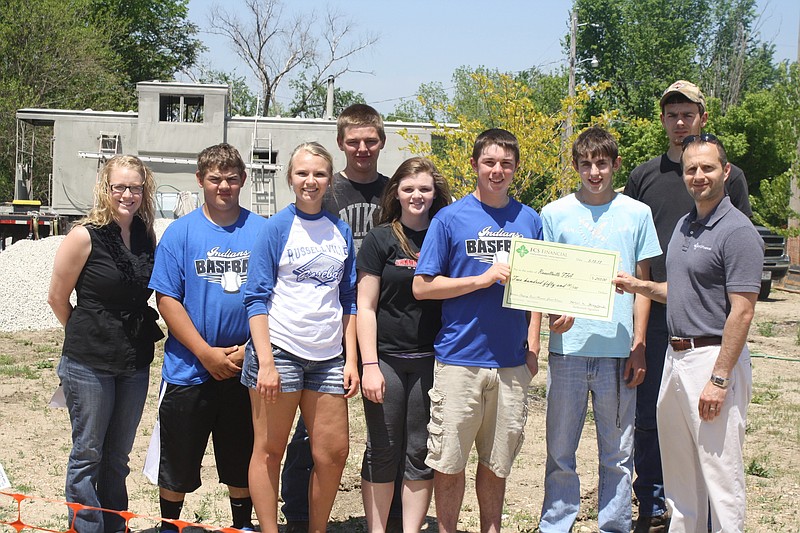 Students from the Cole County R-I High School greenhouse management and landscape class applied for and received a $250 Shaping Rural Missouri Grant from FCS Financial for trees to be planted at the Russellville Railroad Park. Those students include Tanner Morrow, Chase Smith, Morgan Schwering, Dylan Bias, Kaitlyn Bungart, Hannah Campbell, Katie Wolken, Zach Wolken, Justin Goldammer, Cole Henson and Mollie Kirchner. Submitted photo