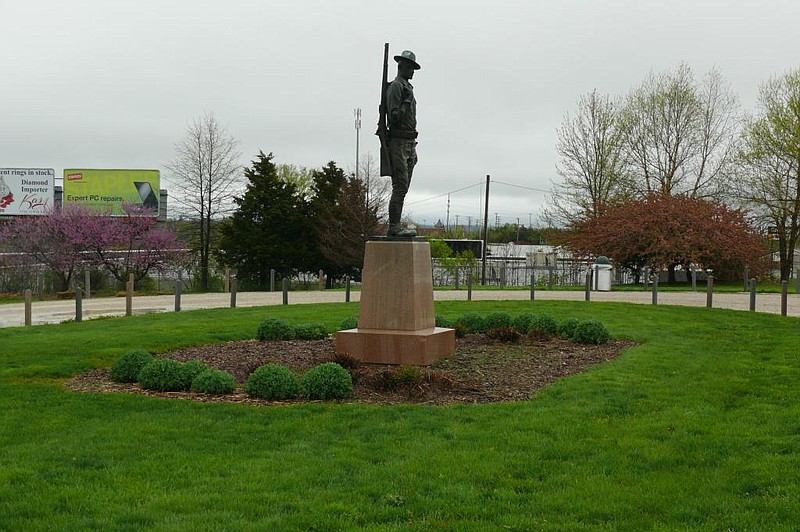 Behind the Staples and across the Steak "n Shake on Missouri Boulevard, a lone sentry from a war few remember, but which played a critical role in establishing the modern National Guard, stands watch over the city.