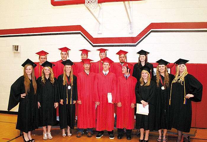 The Prairie Home R-V Class of 2013 gathers for one last group picture following the graduation ceremony Sunday afternoon. 