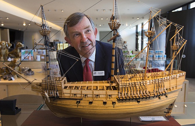 John Lippiett, chief executive of The Mary Rose Trust is pictured at the new Mary Rose Museum which will open to visitors Friday, at Portsmouth Historic Dockyard, southern England. The remains of a Tudor warship that sank more than 400 years ago will be displayed along with thousands of its artifacts for the first time at the new British museum.