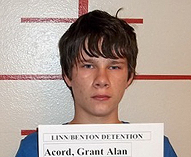 Grant Accord, 17, was arrested after evidence of bomb-making and two bombs were found at his mother's house in Albany, Ore. 