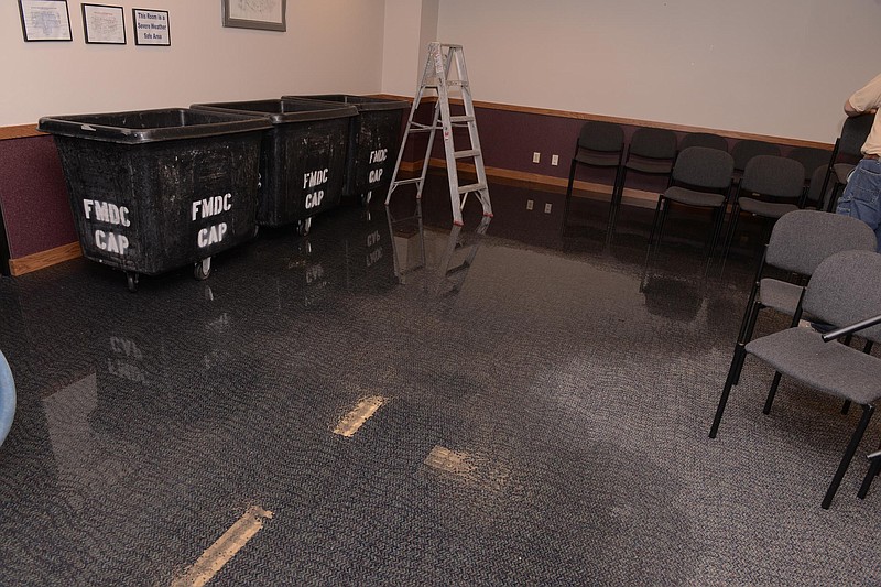 This week's rain and thunderstorms flooded a Missouri House of Representatives hearing room and unfinished storage space Friday at the Capitol.