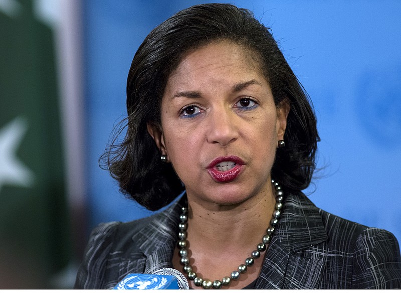 U.S. Ambassador Susan Rice speaks at a news conference after the U.N. Security Council held an emergency meeting on North Korea's nuclear test on Tuesday morning at U.N. headquarters, in this Feb. 12, 2013, file photo. A White House official said Wednesday June 5, 2013, Tom Donilon is resigning as President Barack Obama's national security adviser and will be replaced by Susan Rice. 