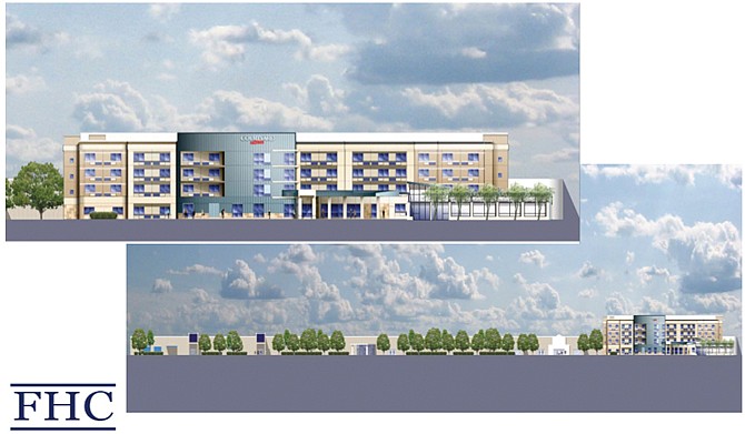 Drawings of the proposed conference centers shown to the City Council included the Farmer Holding Company facility at Capital Mall, pictured, and the Ehrhardt Hospitality Groups facility at Broadway and U.S. 50.
