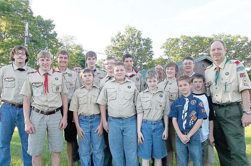 Troop 120 at th Flag Retirement ceremony.
